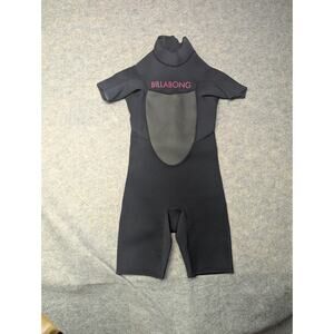 BillaBong Wetsuit Women's Size Small(?) Black Gray Synergy Back Zip Short Sleeve